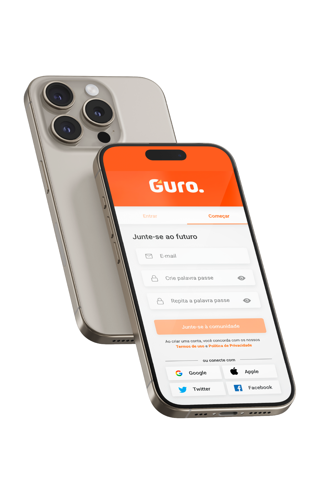 Aplicativo Guro no telemóvel